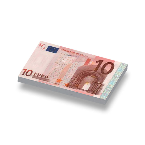 Regeneratief slijm Blauwdruk Speelgeld Euros 10 euro geprint op een witte nieuwe 1x2 LEGO® tegel -  Bedrukjeblokje
