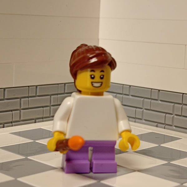 sjaal opgraven Inactief Custom LEGO minifiguur - meisje kwastje - zelf ontwerpen in 3 stappen! -  Bedrukjeblokje
