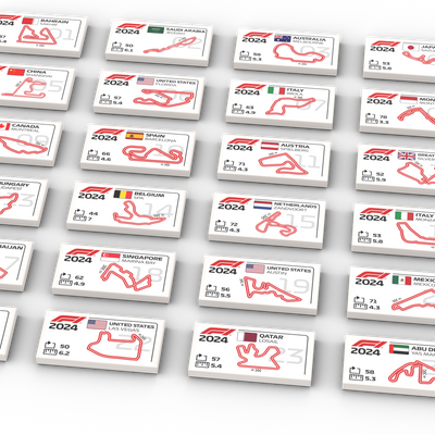 Bundel van alle 24 Formule 1 tracks 2024