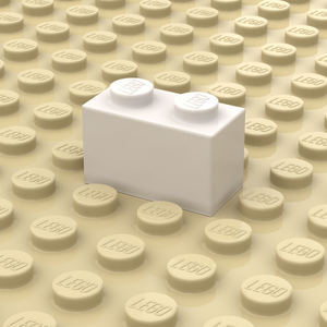 Steen 1x2 Wit Personaliseren (3004)