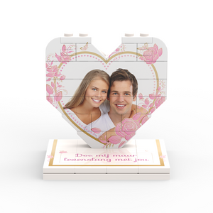 Hart Middel - Gouden Hart Kader + Bodemtekst