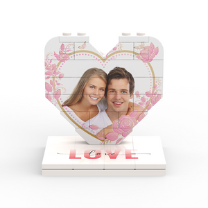 Puzzle LEGO® 3D coeur doré avec roses