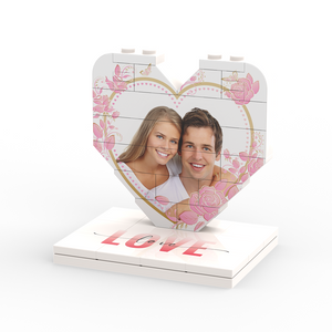 Puzzle LEGO® 3D coeur doré avec roses