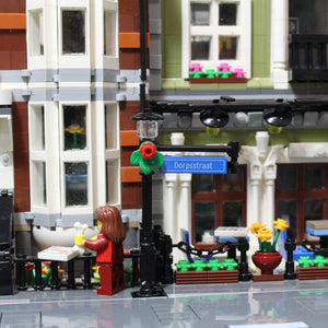 Straatnaambord 1x4 met Zwarte Lantaarnpaal Bord aan Zijkant