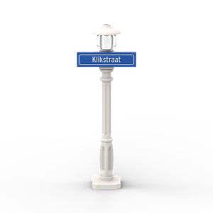 Straßenschild 1x4 mit weißem Laternenpfahl