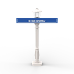 Straßenschild 1x8 mit weißem Laternenpfahl