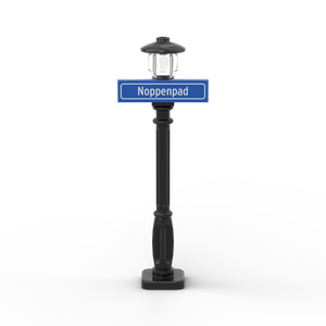 Straßenschild 1x4 mit schwarzem Laternenpfahl