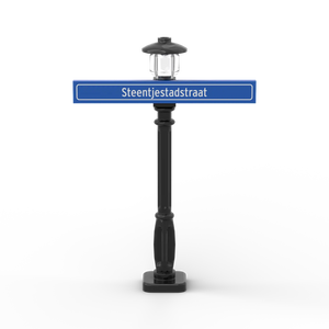 Straßenschild 1x8 mit schwarzem Laternenpfahl