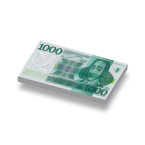 Speelgeld Nederlandse Guldens 1000 gulden geprint op 1x2 LEGO® tegel