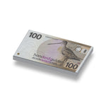 Speelgeld Nederlandse Guldens 100 gulden geprint op 1x2 LEGO® tegel