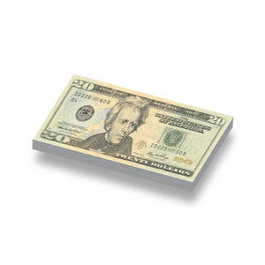Speelgeld United States 20 dollar geprint op een 1x2 witte LEGO® tegel