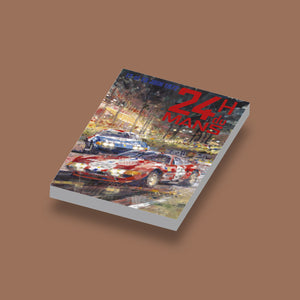 Retro poster 24 uur van le man geprint op een 2x3 nieuwe LEGO tegel