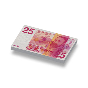 Speelgeld Nederlandse Guldens 25 gulden geprint op een 1x2 LEGO® tegel