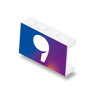 Panel 1x4x2 wit met foto geprint op een nieuwe witte LEGO® panel