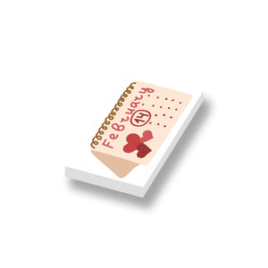 LEGO Valentijn kalender Geprint op een nieuwe witte 1x2 LEGO tegel 