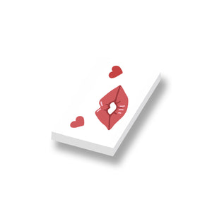 LEGO Valentijn kus Geprint op een nieuwe witte 1x2 LEGO tegel 