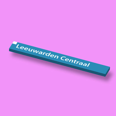 Stationsbord 1x8 Blauw Personaliseren