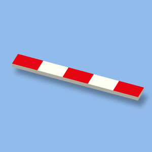 Road barrier 1x8 red / white non continuous