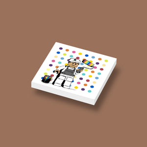 LEGO Graffiti art Ame72 Painter Spot geprint op een 2x2 nieuwe LEGO tegel