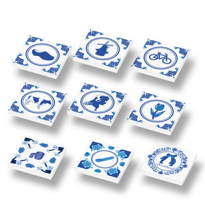 Bundel van 9 Delfts Blauwe Designs geprint op 9 nieuwe 2x2 LEGO® tegel