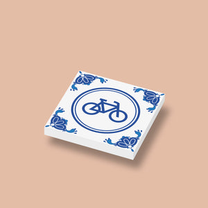 Delfter Blau Fahrrad auf 2x2 Fliese