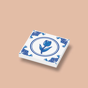 Delfter Blaue Tulpe auf 2x2 Fliese