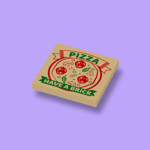 LEGO pizza doos Geprint op een nieuwe 2x2 LEGO® tegel. 