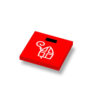 Sinterklaas cadeau tas op een 2x2 nieuwe rode LEGO® tegel
