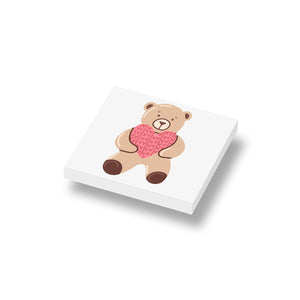 LEGO Valentijn beertje Geprint op een nieuwe witte 2x2 LEGO tegel 