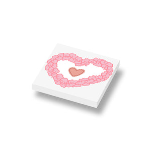 LEGO Valentijn hartje geprint op een nieuwe witte 2x2 LEGO tegel 