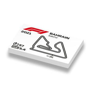 Custom LEGO prints Formule 1 circuit van Sakhir op nieuwe LEGO geprint