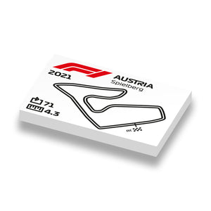 LEGO prints Formule 1 circuit van Oostenrijk op nieuwe 2x3 LEGO tegels