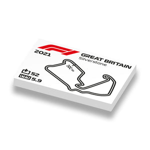 LEGO prints Formule 1 circuit van Engeland op nieuwe 2x3 LEGO tegels