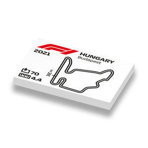 LEGO prints Formule 1 circuit van Hongarije op nieuwe 2x3 LEGO tegels