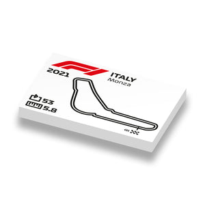 LEGO prints Formule 1 circuit van Italië Monza op nieuwe LEGO tegels