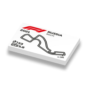 LEGO prints Formule 1 circuit van Rusland op nieuwe 2x3 LEGO tegels