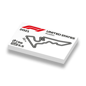 LEGO prints Formule 1 circuit van Amerika op nieuwe 2x3 LEGO tegels