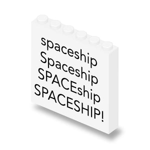 Panel weiß 1x6x5 mit Text