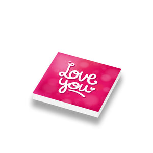 Valentijn Love You Geprint op een nieuwe 2x2 witte LEGO® tegel 
