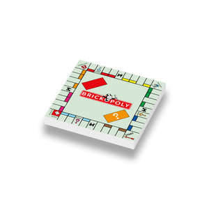 Brickopoly Monopoly.  Geprint op een nieuwe 2x2 LEGO® tegel. 