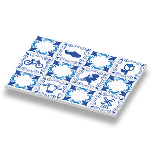 12 stuks Delfts Blauw Holland in organisch motief 1x1 op LEGO® tegels