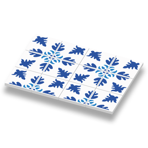 Delfts Blauw Blad motief - geprint op 12 nieuwe 1x1 LEGO® tegels.