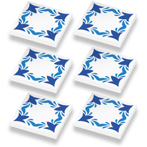 Delfts Blauw Bloem Organisch motief - op 6 nieuwe 1x1 LEGO® tegels