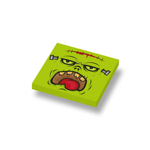 Custom LEGO print Halloween Frankenstein - op een 2x2 LEGO® tegel