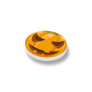 Halloween Pumpkin rond - op een nieuwe ronde 2x2 witte LEGO® tegel 
