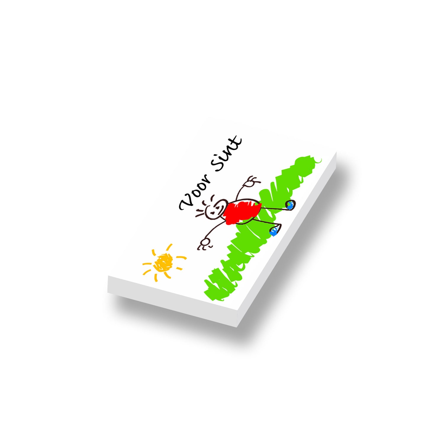 Sinterklaas tekening op een 1x2 nieuwe witte LEGO® tegel