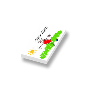 Sinterklaas tekening op een 1x2 nieuwe witte LEGO® tegel