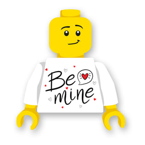 LEGO valentijn torso be mine geprint op een nieuwe witte LEGO® torso