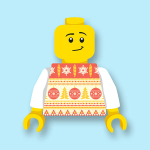 Torso kerstboom Geprint op een nieuwe witte LEGO® torso