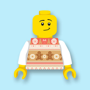 Torso peperkoek Geprint op een nieuwe witte LEGO® torso